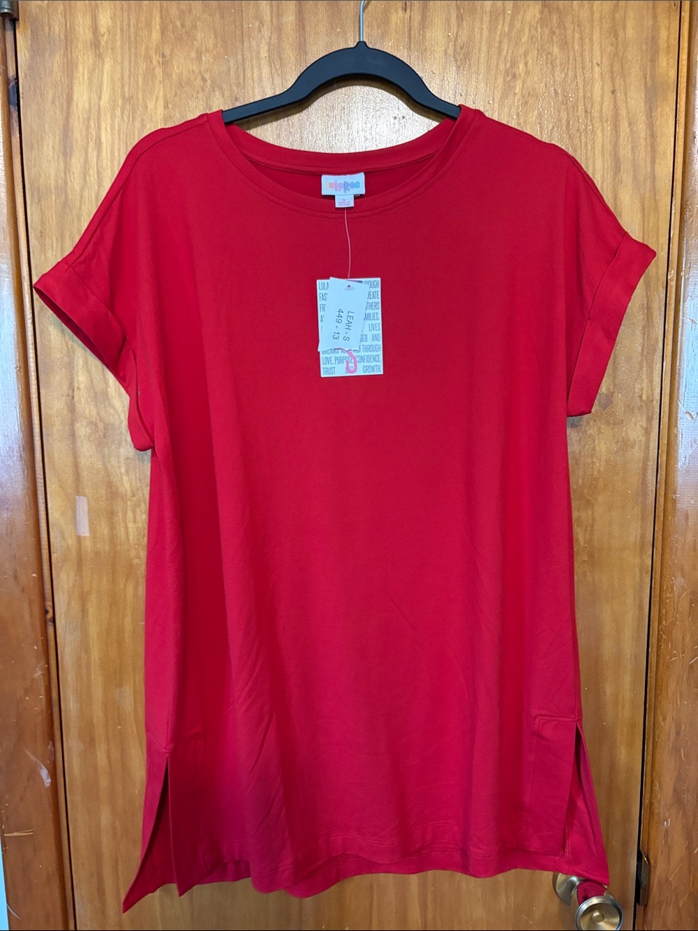 NWT LuLaRoe Red Short Sleeve Tunic - Women's - Size Small
